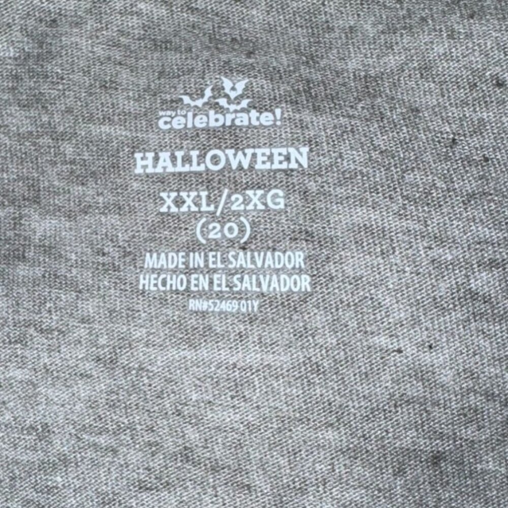 Celebrate Halloween Graphic Long Sleeve Shirt XXL Gray With Orange & Black Text - Picture 2 of 6
